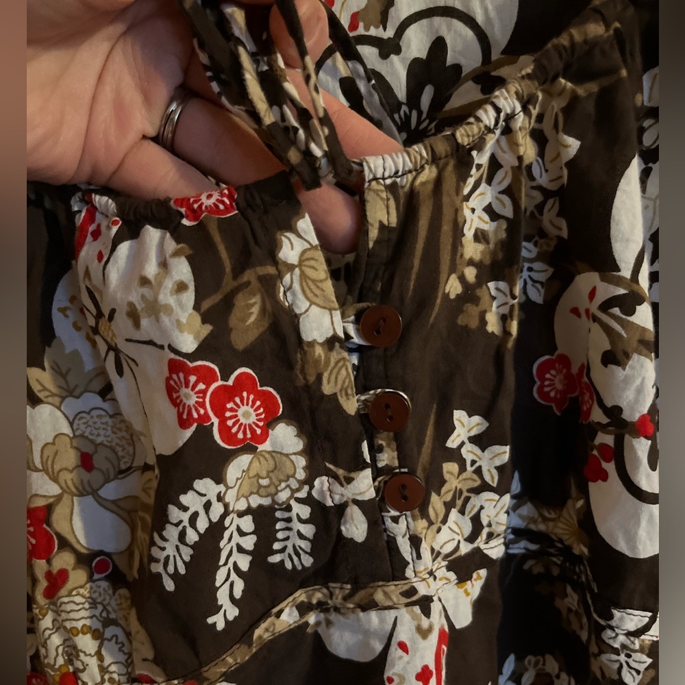 Quizz Again Trends Made In India Brown Floral Blouse - Picture 3 of 7